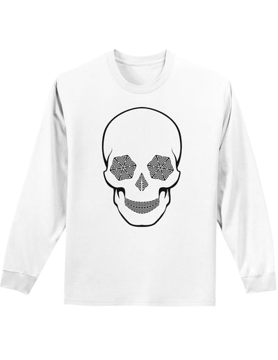 Hypno Skull Mens and Womens Unisex Trippy Long Sleeve Shirt-Long Sleeve Shirt-TooLoud-White-Small-Davson Sales