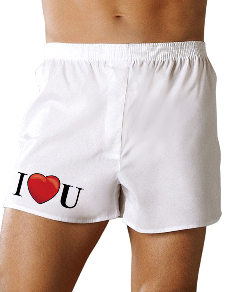 I Heart U Mens Valentines Day Sexy Boxer Short Underwear-TooLoud-White-Small-Davson Sales