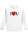 I Heart U Mens and Womens Long Sleeve Shirt-Long Sleeve Shirt-TooLoud-White-Small-Davson Sales