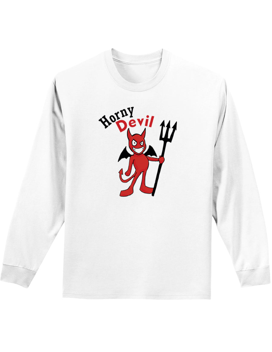 Horny Devil Mens and Womens Long Sleeve Shirt-Long Sleeve Shirt-TooLoud-White-Small-Davson Sales