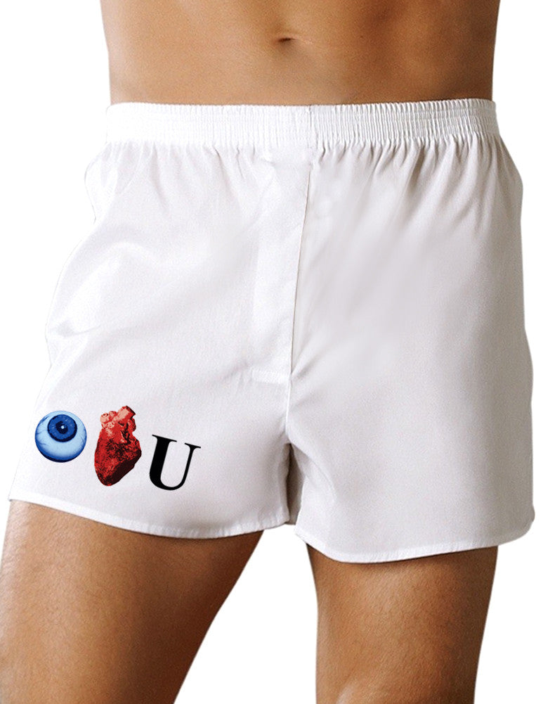 Eye Heart U Mens Valentines Day Sexy Boxer Short Underwear-TooLoud-White-Small-Davson Sales