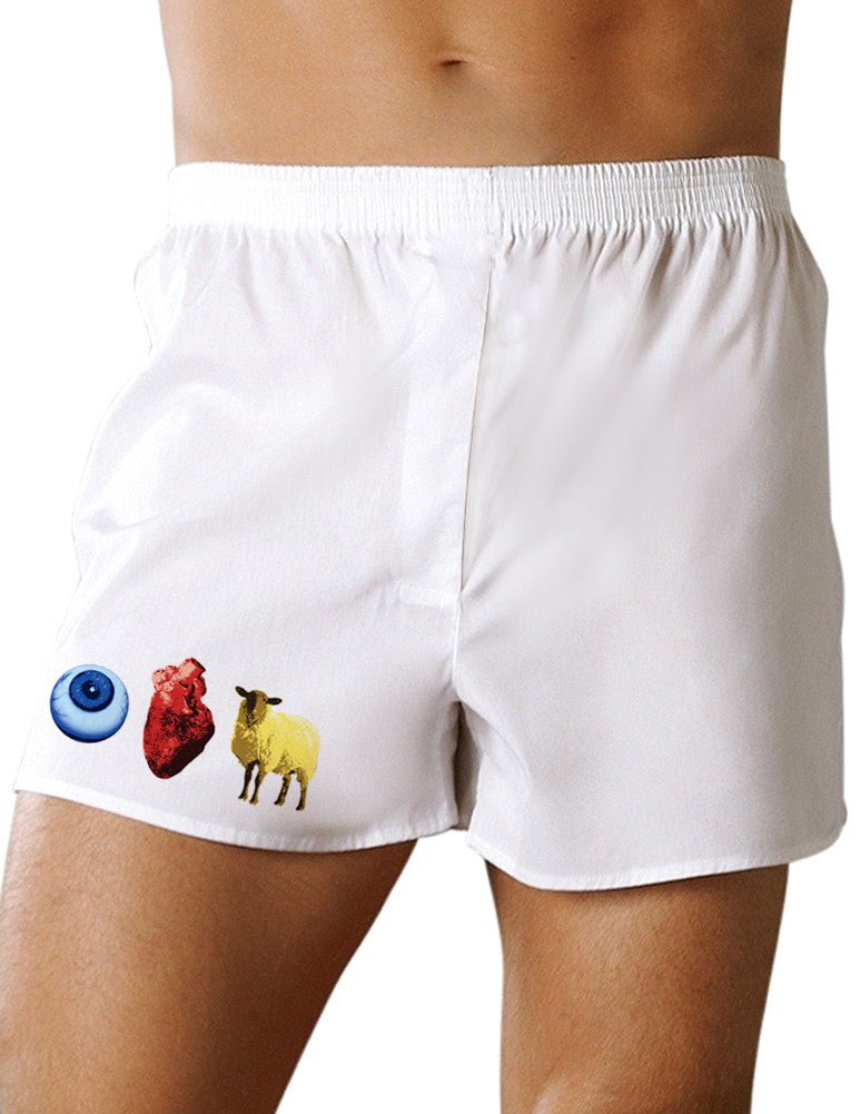 Eye Heart Ewe Mens Valentines Day Sexy Boxer Short Underwear-TooLoud-White-Small-Davson Sales