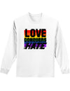 Love Conquers Hate Distressed Mens and Womens Long Sleeve Shirt-Long Sleeve Shirt-TooLoud-White-Small-Davson Sales