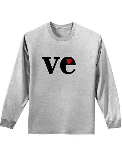 Couples Love Valentines Day Long Sleeve Shirt - &#x22;Lo&#x22; or &#x22;ve-Long Sleeve Shirt-TooLoud-Ash Gray "ve"-Small-Davson Sales