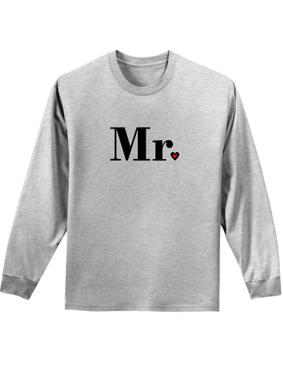 Couples Mr. and Mrs. Valentines Day Long Sleeve Shirt - Mr. or Mrs.-Long Sleeve Shirt-TooLoud-Ash Gray Mr.-Small-Davson Sales