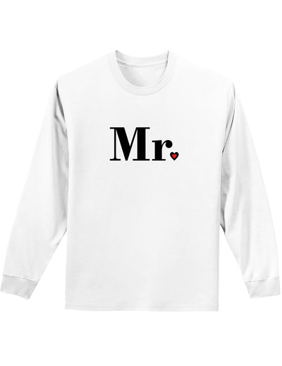 Couples Mr. and Mrs. Valentines Day Long Sleeve Shirt - Mr. or Mrs.-Long Sleeve Shirt-TooLoud-White Mr.-Small-Davson Sales