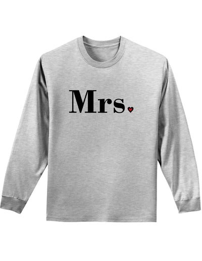 Couples Mr. and Mrs. Valentines Day Long Sleeve Shirt - Mr. or Mrs.-Long Sleeve Shirt-TooLoud-Ash Gray Mrs.-Small-Davson Sales