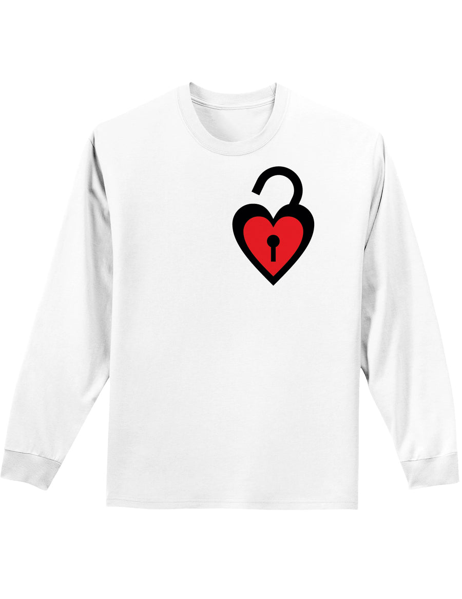 Couples Heart Lock and Key Long Sleeve Shirt - Lock or Key-Long Sleeve Shirt-TooLoud-Ash Gray Lock-Small-Davson Sales