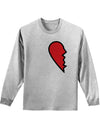 Couples Heart Halves Long Sleeve Shirt - Left Half or Right Half-Long Sleeve Shirt-TooLoud-Ash Gray Left Half-Small-Davson Sales