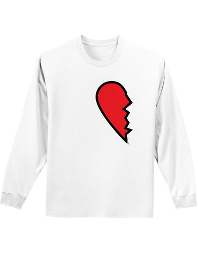 Couples Heart Halves Long Sleeve Shirt - Left Half or Right Half-Long Sleeve Shirt-TooLoud-White Left Half-Small-Davson Sales