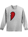 Couples Heart Halves Long Sleeve Shirt - Left Half or Right Half-Long Sleeve Shirt-TooLoud-Ash Gray Right Half-Small-Davson Sales