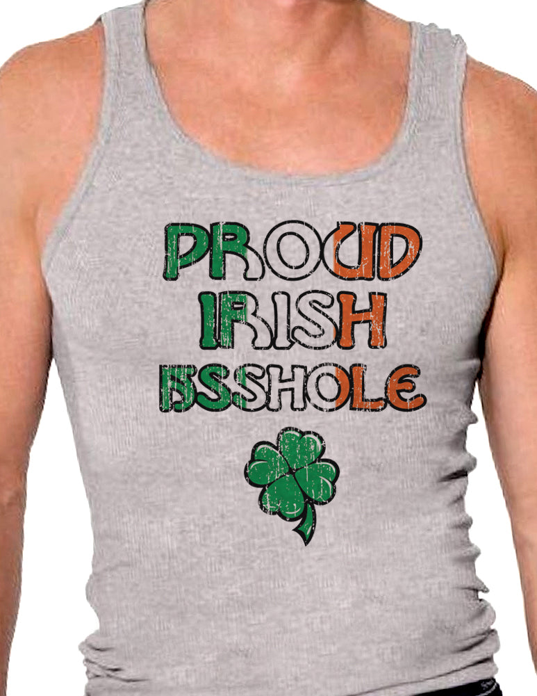 Proud Irish Asshole Mens A-Shirt Ribbed Tank Top-Mens Ribbed Tank Top-TooLoud-White-Small-Davson Sales