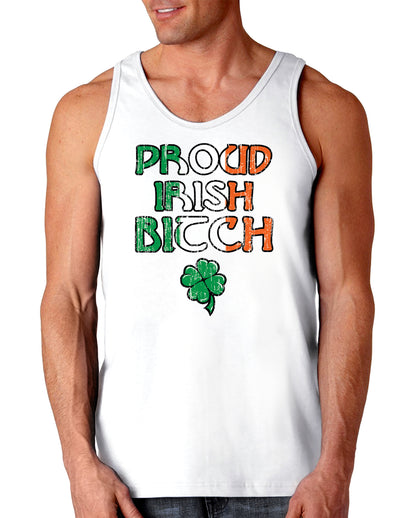 Proud Irish Bitch St Patricks Day Loose Tank Top-TooLoud-Proud-Irish-Bitch White-Small-Davson Sales