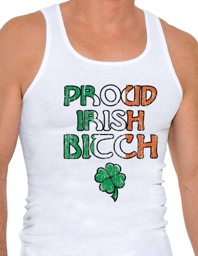 Proud Irish Bitch Mens A-Shirt Ribbed Tank Top-Mens Ribbed Tank Top-TooLoud-Proud-Irish-Bitch White-Small-Davson Sales