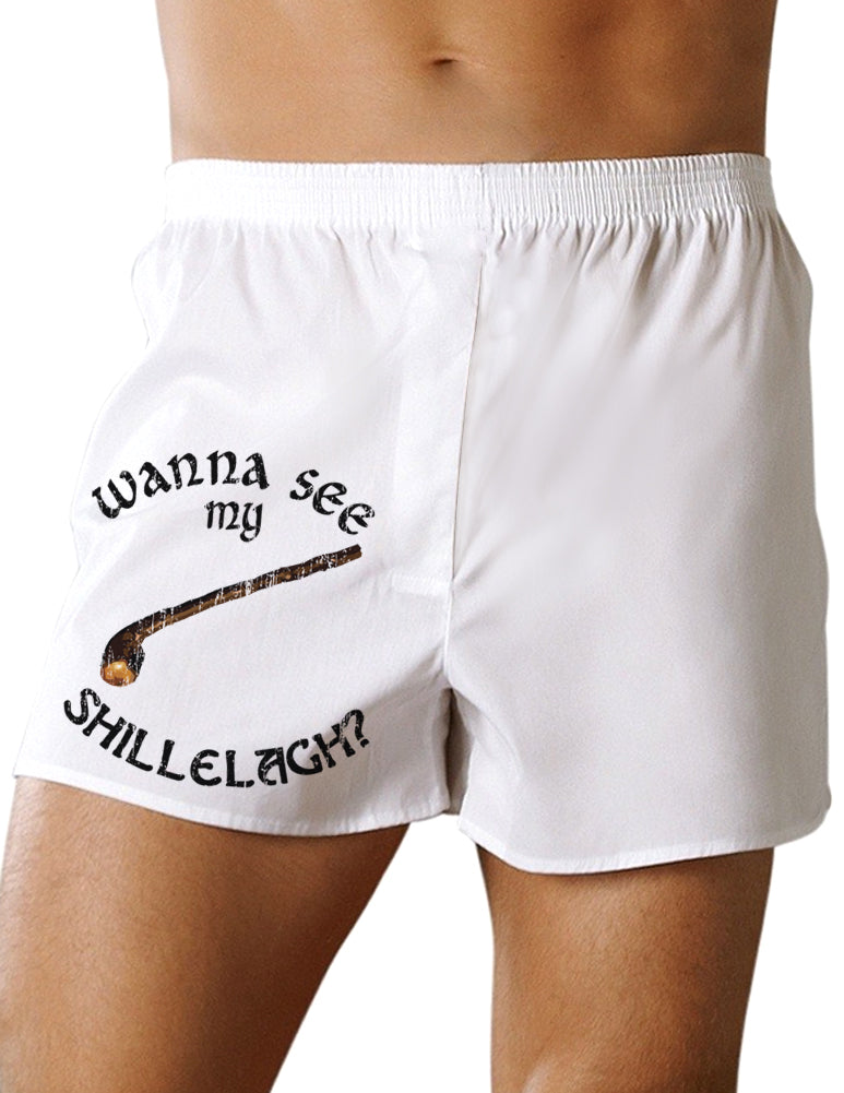 St Patricks Day Fun Men's Boxer Shorts Underwear - Choose your Print-Boxer Shorts-TooLoud-Small-Wanna-See-My-Shillelagh White-Davson Sales