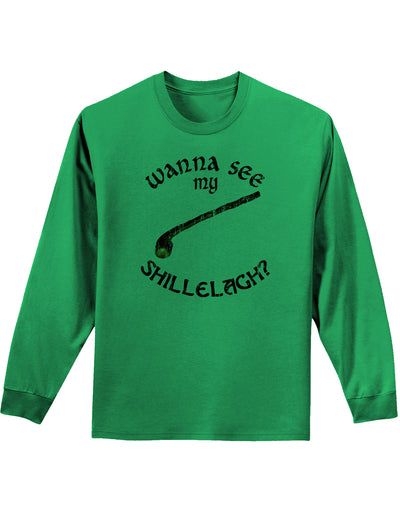 Wanna See My Shillelagh Unisex Long Sleeve Shirt-Long Sleeve Shirt-TooLoud-Kelly Green-Small-Davson Sales