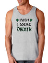 Irish I Were Drunk St Patricks Day Loose Tank Top-TooLoud-Irish-I-Were-Drunk Ash-Gray-Small-Davson Sales