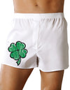 Cartoon Shamrock Clover - St Patricks Day Boxers Shorts-TooLoud-Cartoon-Shamrock-Clover White-Small-Davson Sales