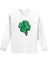 Cartoon Shamrock Clover Unisex Long Sleeve Shirt-Long Sleeve Shirt-TooLoud-White-Small-Davson Sales