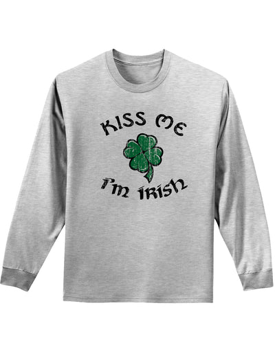 Kiss Me Im Irish Unisex Long Sleeve Shirt-Long Sleeve Shirt-TooLoud-Ash Gray-Small-Davson Sales