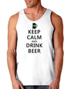 Keep Calm and Drink Beer St Patricks Day Loose Tank Top-TooLoud-Keep-Calm-and-Drink-Beer White-Small-Davson Sales