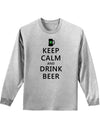 Keep Calm and Drink Beer Unisex Long Sleeve Shirt-Long Sleeve Shirt-TooLoud-Ash Gray-Small-Davson Sales