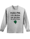 Kiss Me Im Irish or Drunk Unisex Long Sleeve Shirt-Long Sleeve Shirt-TooLoud-Ash Gray-Small-Davson Sales