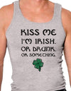 Kiss Me Im Irish or Drunk Mens A-Shirt Ribbed Tank Top-Mens Ribbed Tank Top-TooLoud-Heather Gray-Small-Davson Sales