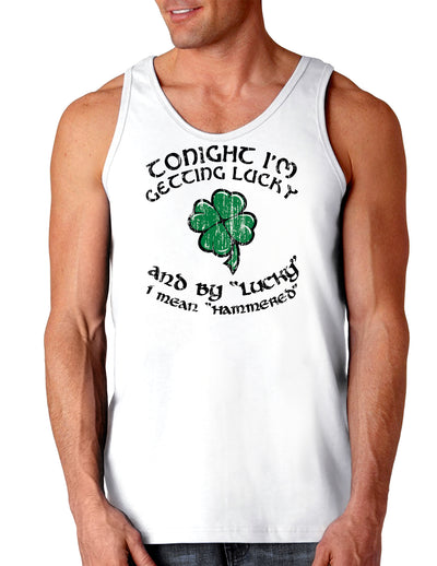 Getting Lucky Hammered St Patricks Day Loose Tank Top-TooLoud-Getting-Lucky-Hammered White-Small-Davson Sales