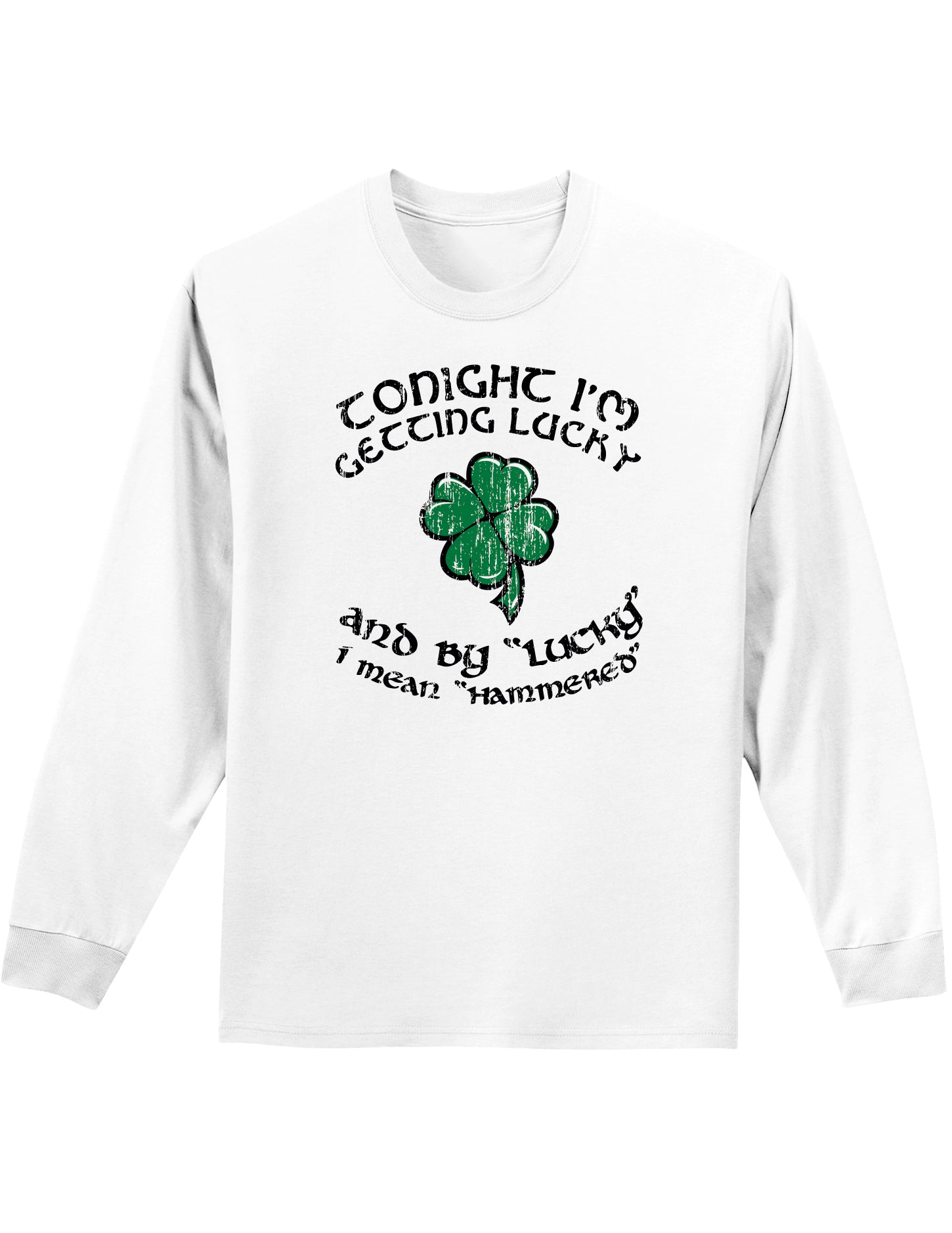 Getting Lucky Hammered Unisex Long Sleeve Shirt-Long Sleeve Shirt-TooLoud-White-Small-Davson Sales