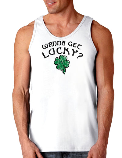 Wanna Get Lucky St Patricks Day Loose Tank Top-TooLoud-Wanna-Get-Lucky White-Small-Davson Sales