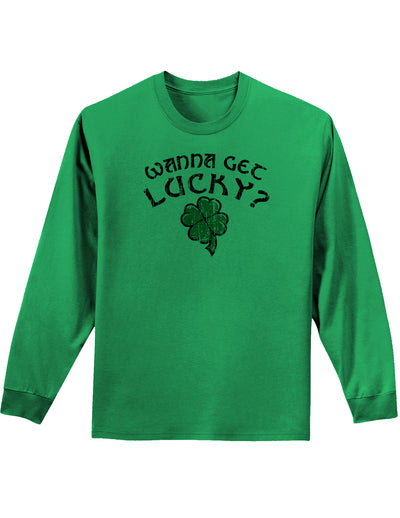 Wanna Get Lucky Unisex Long Sleeve Shirt-Long Sleeve Shirt-TooLoud-Kelly Green-Small-Davson Sales