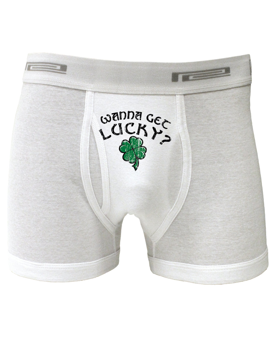 Wanna Get Lucky - St. Patrick's Day Boxer Briefs-Clothing-TooLoud-Wanna-Get-Lucky White-Small-Davson Sales