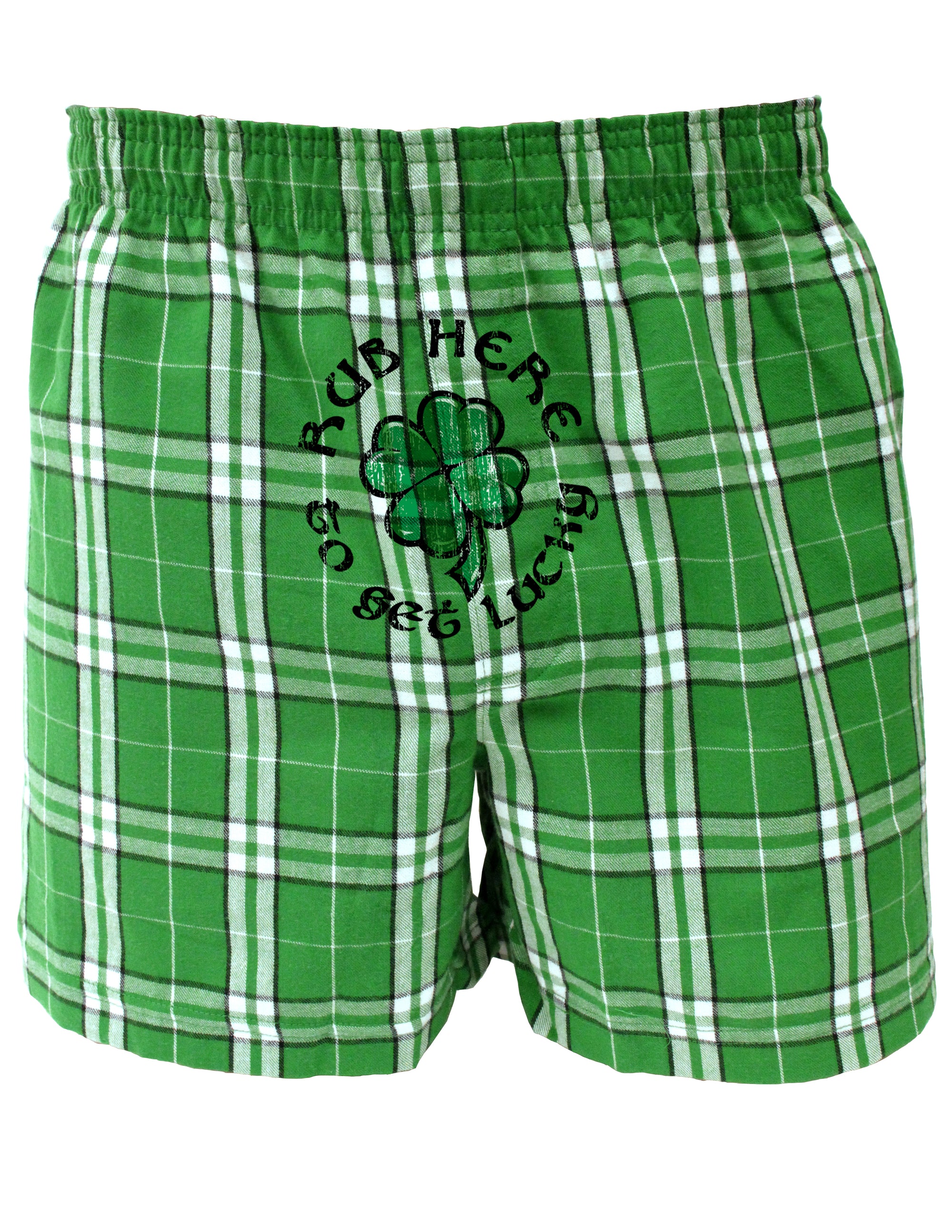 Rub Here to Get Lucky - St Patricks Day Green Boxers Shorts