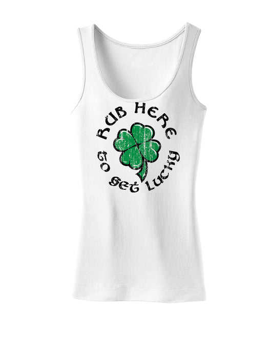 Rub Here to Get Lucky Womens Tank Top-Womens Tank Tops-TooLoud-White-X-Small-Davson Sales