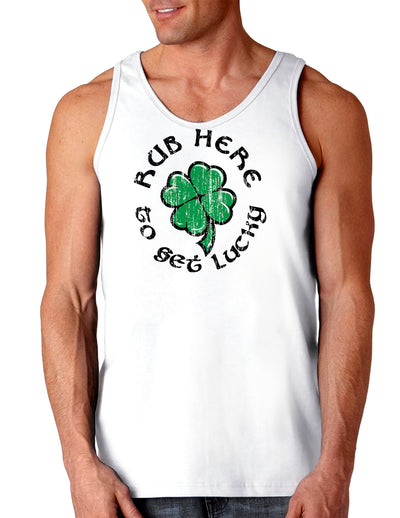 Rub Here to Get Lucky St Patricks Day Loose Tank Top-TooLoud-Rub-Here-to-Get-Lucky White-Small-Davson Sales