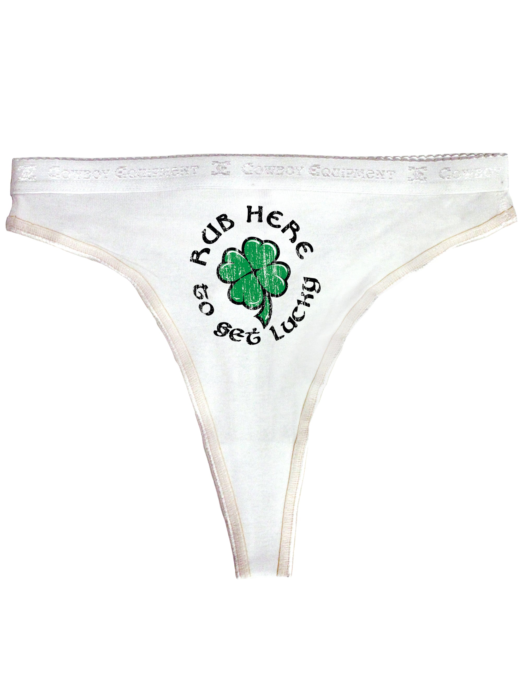 Get Lucky St Patricks Day Thong - Basic White Thong Underwear