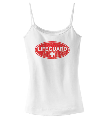 Lifeguard Womens Spaghetti Strap Tank Top-Womens Spaghetti Strap Tanks-TooLoud-Lifeguard White-X-Small-Davson Sales