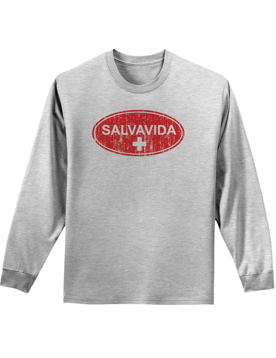 Salvavida Adult Long Sleeve Shirt-Long Sleeve Shirt-TooLoud-Salvavida White-Small-Davson Sales