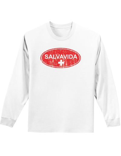 Salvavida Adult Long Sleeve Shirt-Long Sleeve Shirt-TooLoud-Salvavida White-Small-Davson Sales