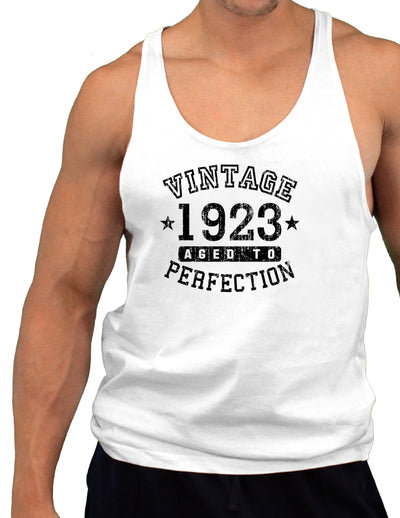 1923 - Vintage Birth Year Mens String Tank Top Brand-Men's String Tank Tops-TooLoud-White-Small-Davson Sales