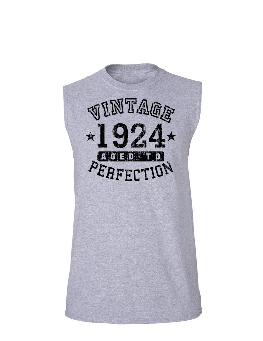 1924 - Vintage Birth Year Muscle Shirt Brand-TooLoud-White-Small-Davson Sales