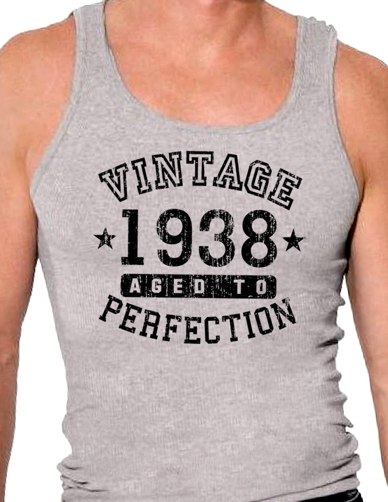 1938 - Vintage Birth Year Mens Ribbed Tank Top Brand-Mens Ribbed Tank Top-TooLoud-White-Small-Davson Sales