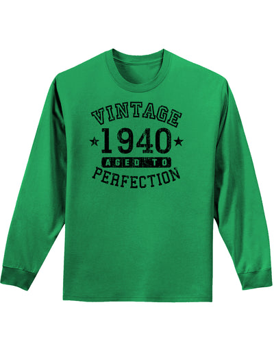 1940 - Vintage Birth Year Adult Long Sleeve Shirt Brand-Long Sleeve Shirt-TooLoud-Kelly-Green-Small-Davson Sales