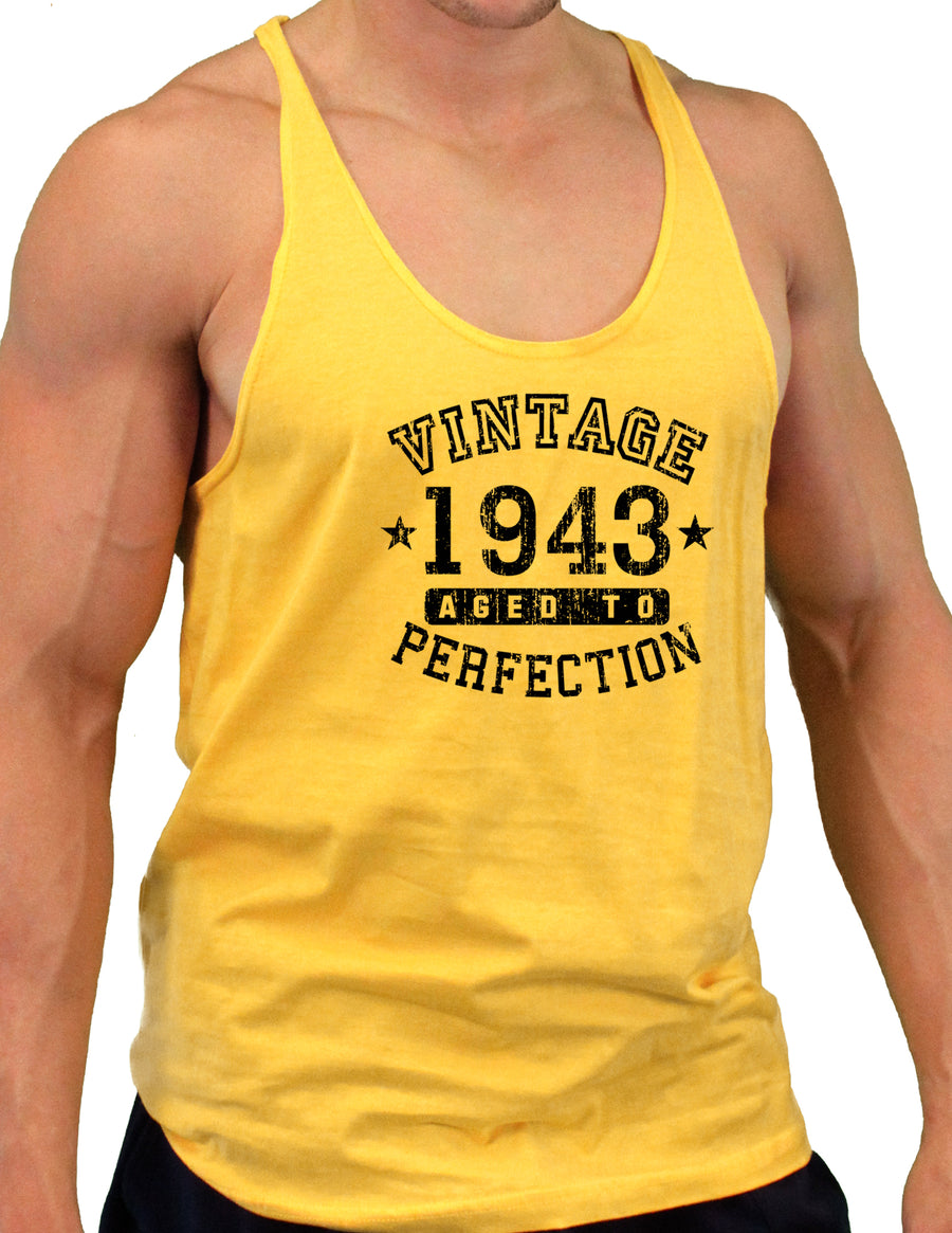 1943 - Vintage Birth Year Mens String Tank Top Brand-Men's String Tank Tops-TooLoud-White-Small-Davson Sales