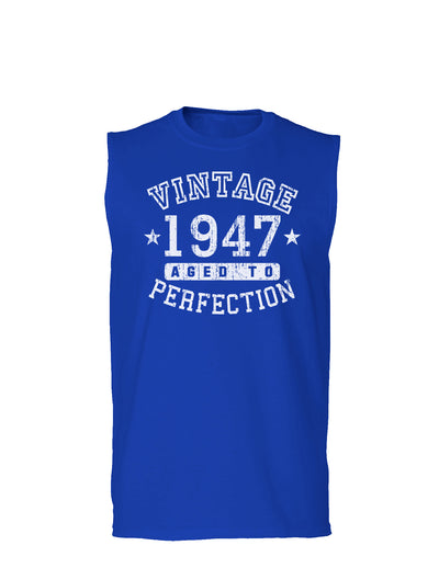 1947 - Vintage Birth Year Muscle Shirt Brand-TooLoud-Royal Blue-Small-Davson Sales