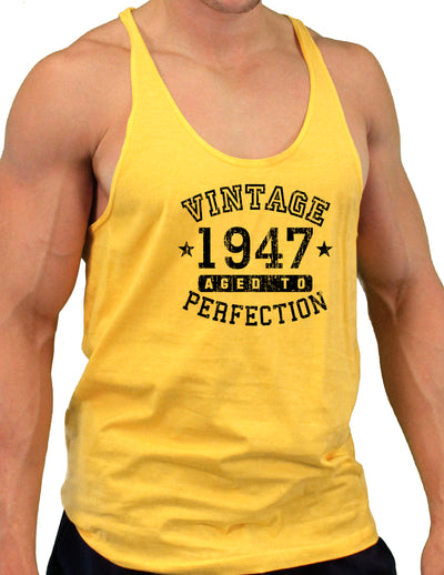 1947 - Vintage Birth Year Mens String Tank Top Brand-Men's String Tank Tops-TooLoud-Gold-Small-Davson Sales