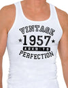 1957 - Vintage Birth Year Mens Ribbed Tank Top Brand-Mens Ribbed Tank Top-TooLoud-White-Small-Davson Sales