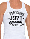 1971 - Vintage Birth Year Mens Ribbed Tank Top Brand-Mens Ribbed Tank Top-TooLoud-White-Small-Davson Sales