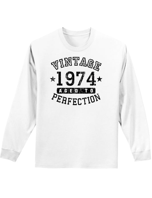 1974 - Vintage Birth Year Adult Long Sleeve Shirt Brand-Long Sleeve Shirt-TooLoud-White-Small-Davson Sales